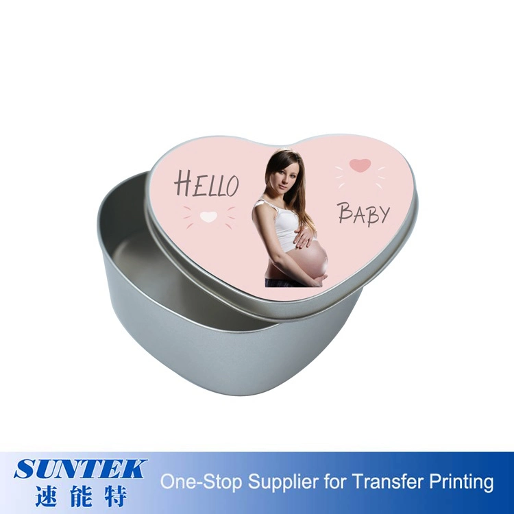 Heat Transfer Custom Printing 2D Metal Candy Tin Box Heart Shape